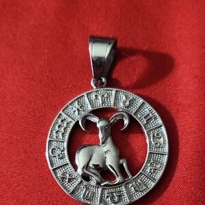 Silver Zodiac Aries Pendant